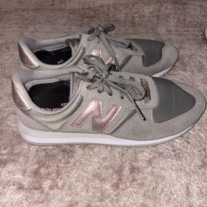 New Balance Women's Gray and Metallic Pink Sneakers